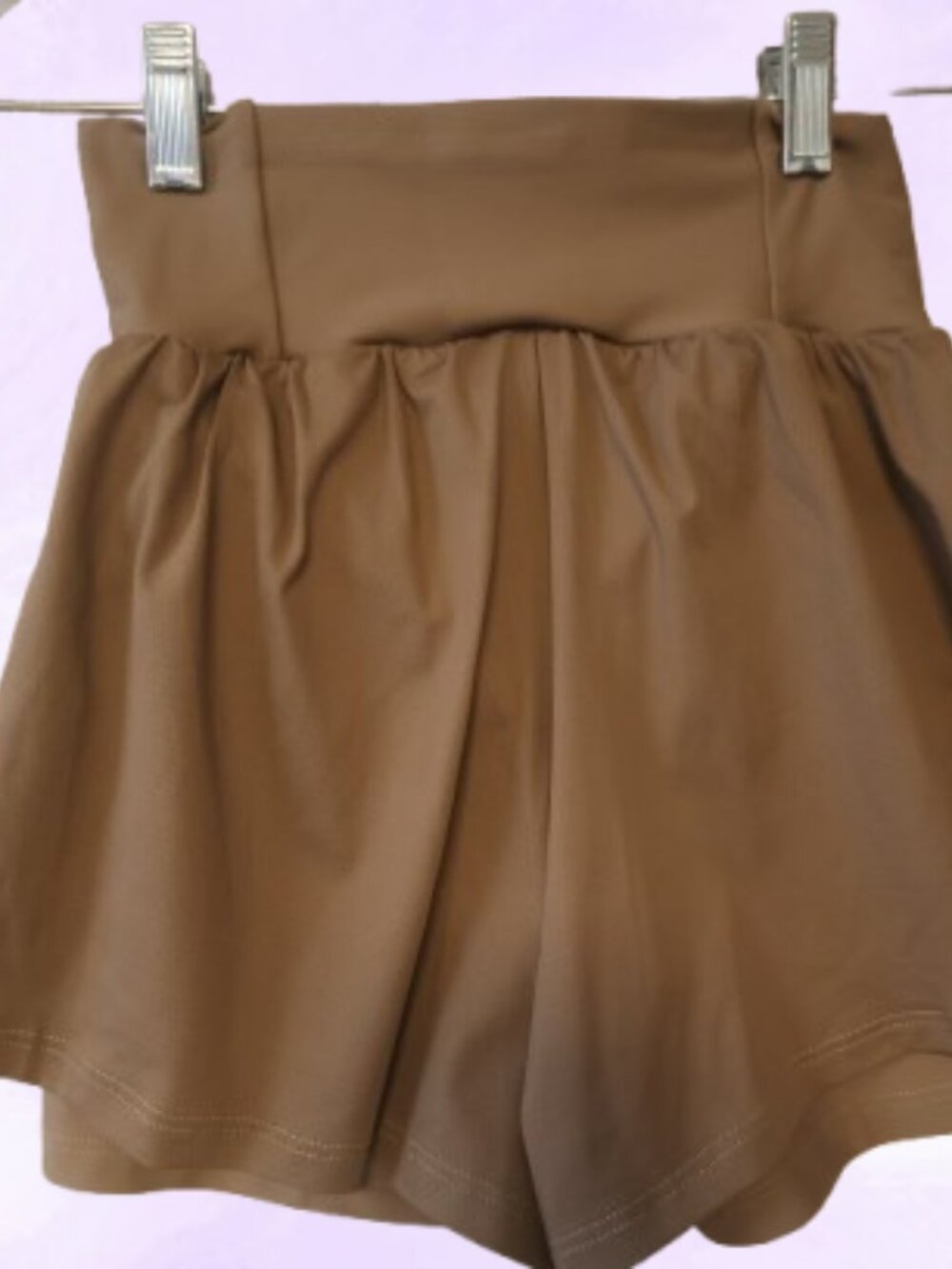 bundle of XS's exercise shorts in burgundy red and brown. Tags have been removed - Picture 3 of 9